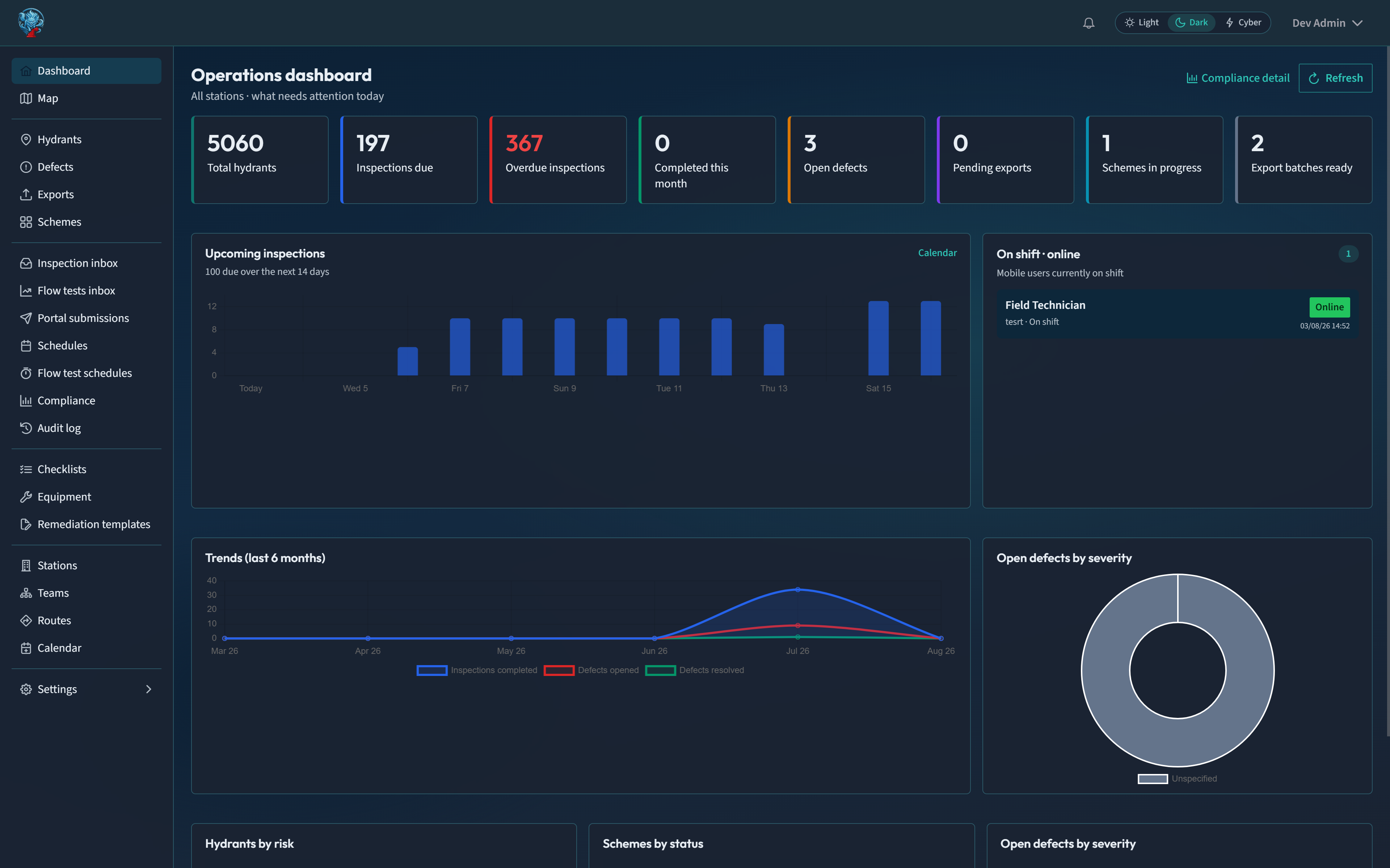 Desk app — map, ops, and compliance