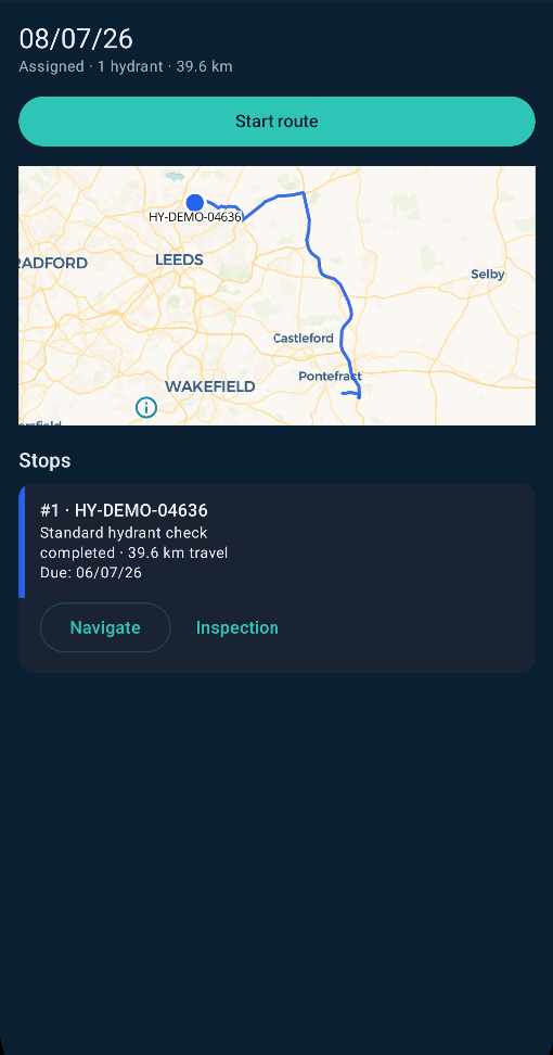 Route & stop list