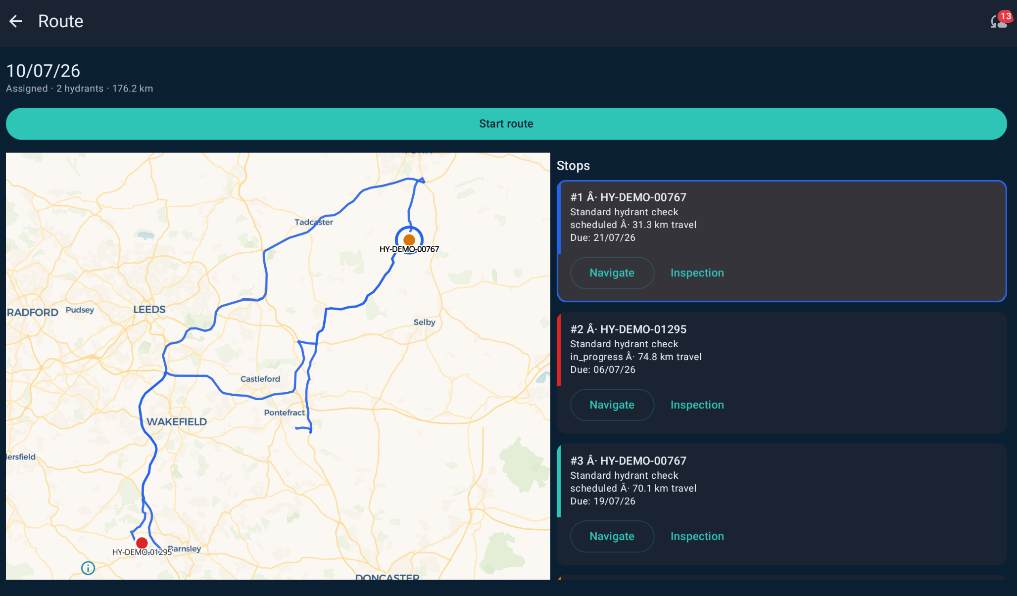 Tablet — route